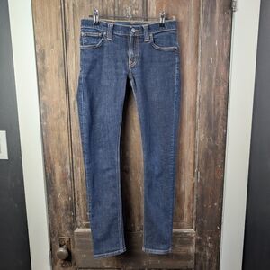Nudie Jeans Low Rise Skinny Dark Wash Organic Cotton Made in Italy | 28" Waist